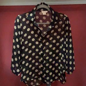 BLACK & WHITE SHEER BLOUSE